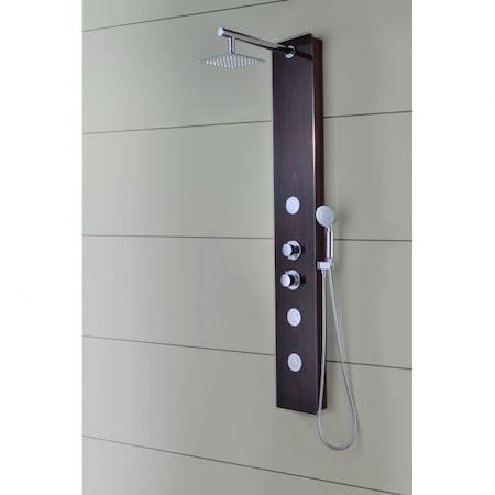 Anzzi Pure 3-Jetted Shower Panel in Mahogany Deco-Glass SP-AZ021